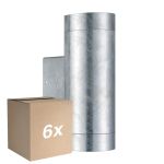 Voordeelpak 6x Nordlux Tin Wandlamp Brushed Aluminium | Geschikt voor 2x GU10